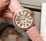 Replica Cartier Ballon Bleu Diamond Bezel Quartz watch Rose Gold Lady 36mm